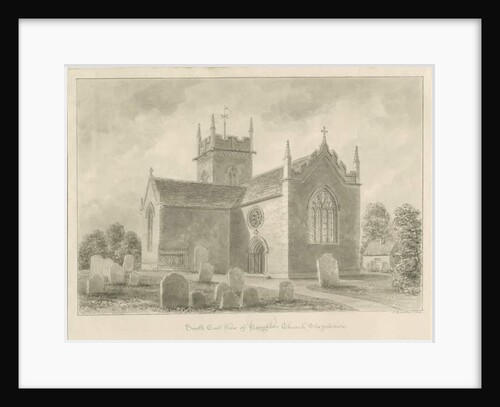 Haughton Church: sepia wash drawing, 1842 by John Buckler