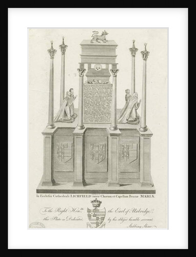 Lichfield Cathedral - Tomb of William Paget: engraving by Stebbing Shaw