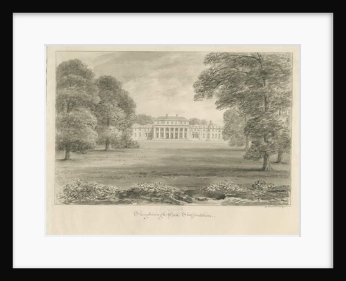 Shugborough Hall: sepia drawing, 1841 by John Buckler