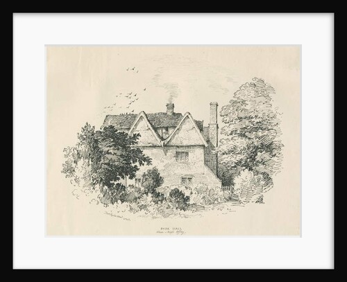 High Offley - Park Hall: pen and ink drawing, 1838 by Thomas Peploe Wood