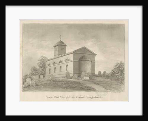 Hints Church: sepia drawing, 1838 by John Buckler
