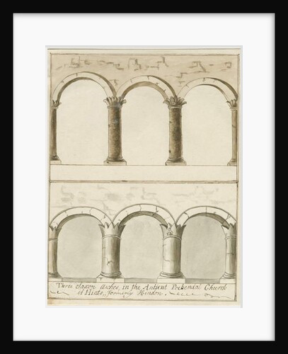Interior of Hints Church: pen and wash drawing, nd [c 1750] by School English