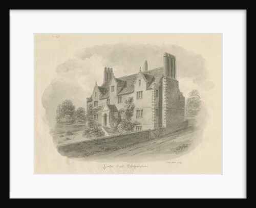 Forton Hall: wash drawing, 1842 by John Buckler