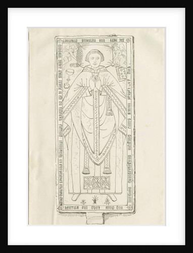 Haughton Church - Monument to Nicholas Graviner: pen drawing, 1838 by Thomas Peploe Wood