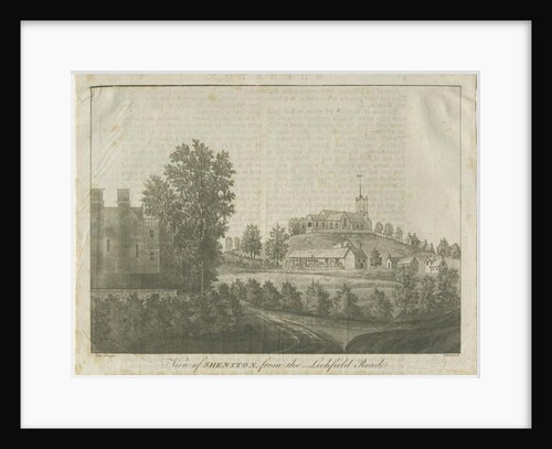 Shenstone Church and Village: aquatint engraving, 1792 by Stebbing Shaw