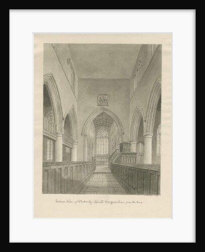 Interior of Penkridge Church: sepia drawing, 1837 by John Buckler
