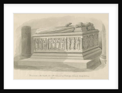 Penkridge Church - Tomb of [Edward Littleton]: sepia drawing, 1841 by John Chessell Buckler