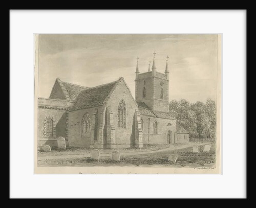 Shenstone Church: sepia drawing, 1838 by John Buckler