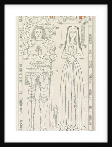Penkridge Church - Tomb of William Wynnesbury: pen and ink drawing by Thomas Peploe Wood
