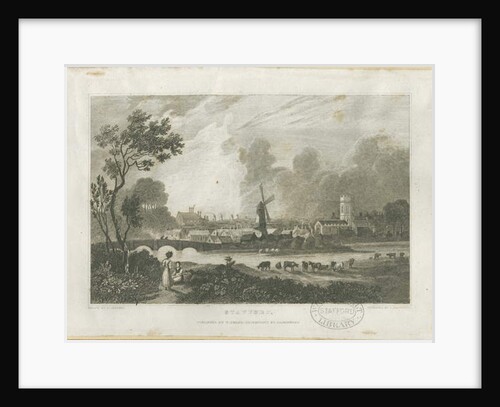 Stafford - South West View: engraving by Frederick Calvert