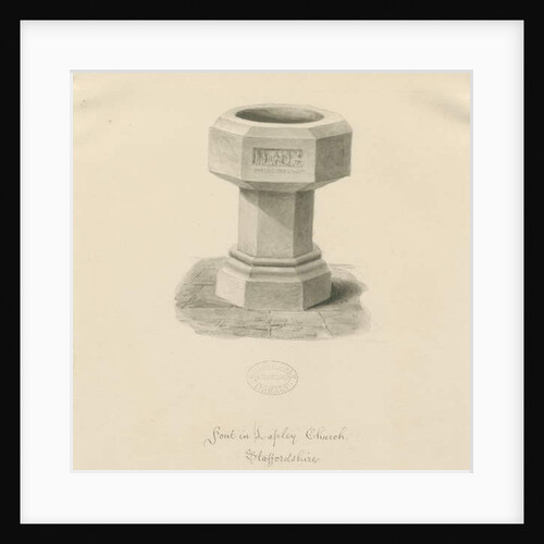 Font in Lapley Church by John Buckler