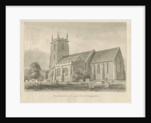 Longdon Church: sepia drawing, 1841 by John Buckler