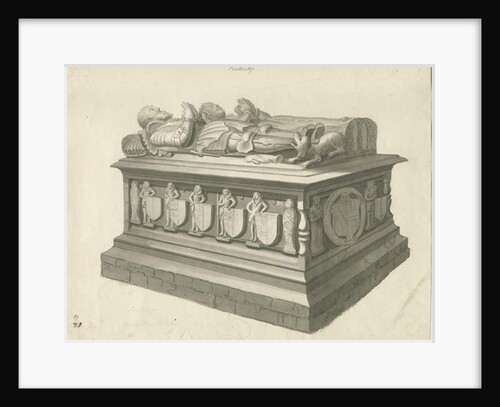Penkridge Church - Tomb of [Sir Edward Littleton]: sepia drawing, nd [late 18th cent] by T Carter