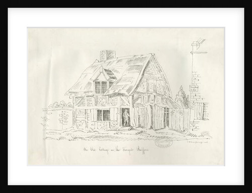 Stafford - Old Cottage in the Foregate: pen and ink drawing, 1836 by John Robert Fernyhough