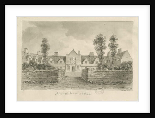 Stafford - Alms Houses: sepia drawing, 1841 by John Buckler