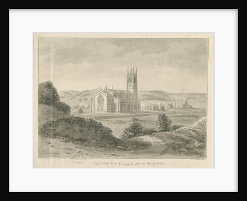 Longport Church - St. Paul's: sepia drawing, 1841 by John Chessell Buckler