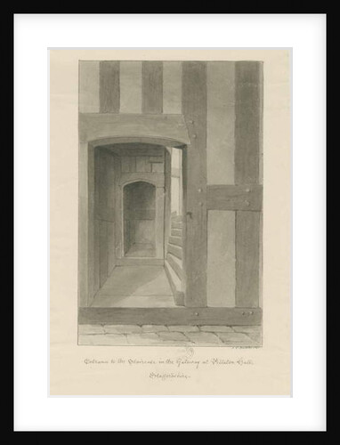 Pillaton Hall - Interior of Gatehouse: sepia drawing, 1841 by John Chessell Buckler