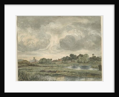 Stafford - Distant View from East: water colour painting, nd [?19th cent] by School English