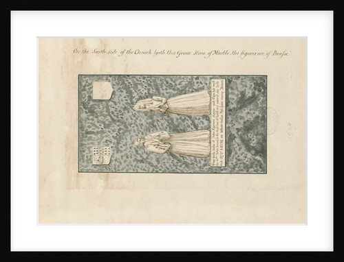 Madeley Church - Gravestone of John Egerton: pen and ink wash drawing, nd [19th cent] by John Robert Fernyhough