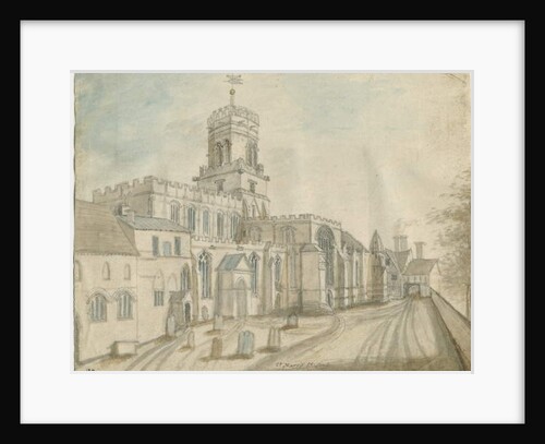 Stafford - St. Mary's Church: water colour painting by Stebbing Shaw
