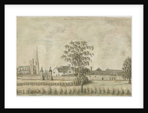 Hamstall Ridware - Church and Manor House: water colour painting, nd [1762-1802] by Stebbing Shaw