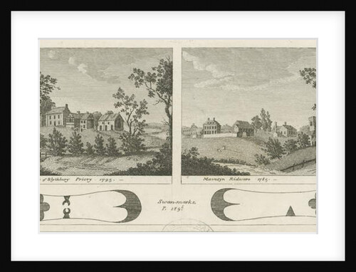 Mavesyn Ridware - Site of Blythbury Priory: engraving, 1795 by Stebbing Shaw