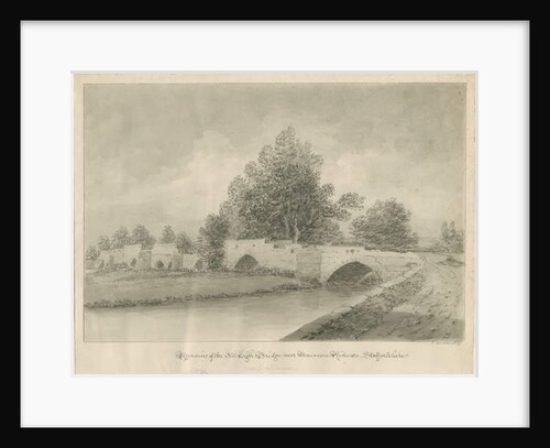 Handsacre - Old High Bridge: sepia drawing, 1839 by John Buckler