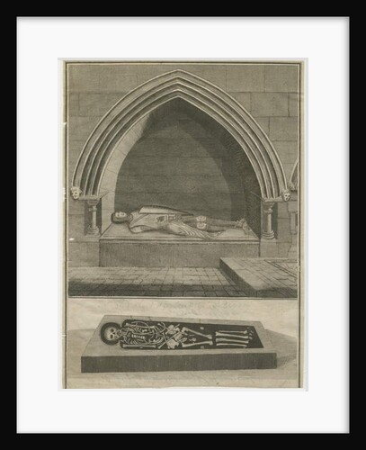 Mavesyn Ridware - Tomb of Hugo Mavesyn: engraving, nd [?18th cent] by School English