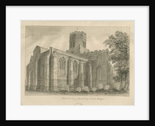 Stafford - St. Mary's Church: sepia drawing, 1841 by John Buckler