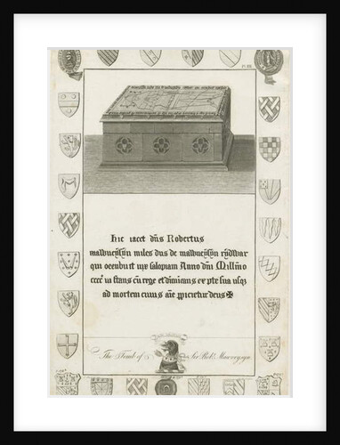 Mavesyn Ridware - Tomb of Sir Robert Mavesyn: engraving by School English