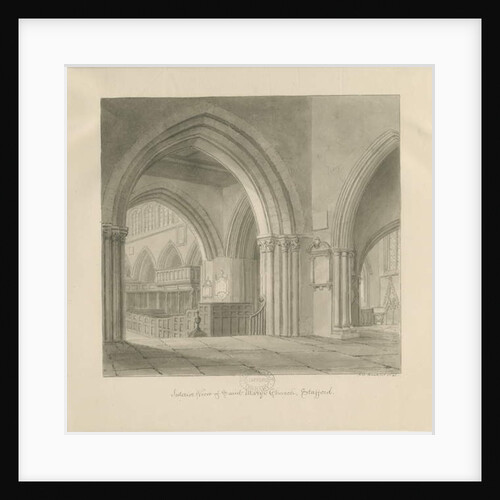 Stafford - Interior of St. Mary's Church by John Chessell Buckler