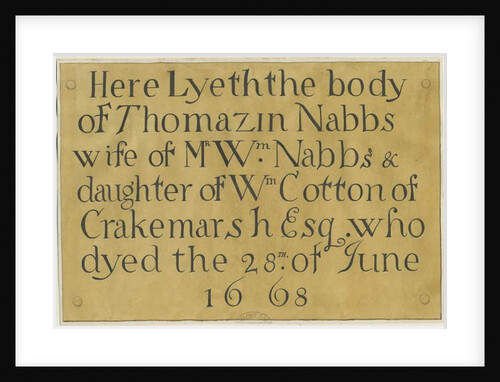 Stafford - Brass Tombstone in St. Mary's Church by School English