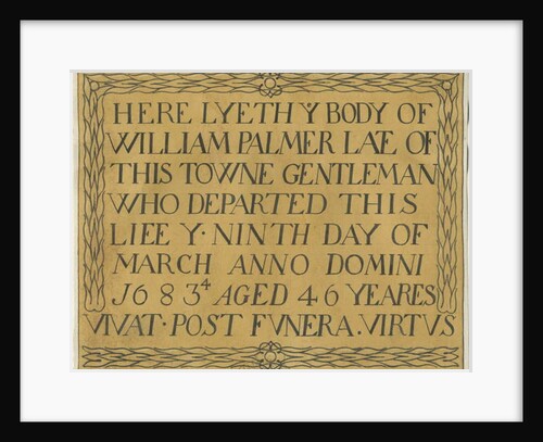 Stafford - Monumental inscription in St. Mary's Church by School English