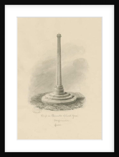 Rocester Churchyard - Cross: sepia drawing, 1832 by John Chessell Buckler