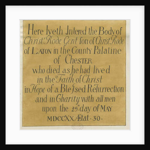 Stafford - Monumental inscription in St. Mary's Church: drawing, nd [? 19th cent] by School English