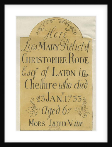 Stafford - Brass tombstone in St. Mary's Church: drawing by School English