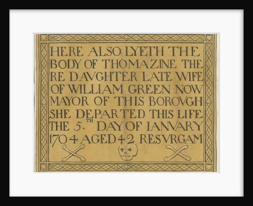 Stafford - Brass tombstone in St. Mary's Church: drawing by School English