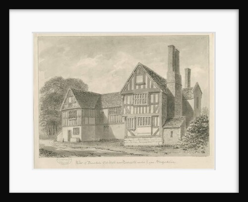 Dimsdale Old Hall: sepia drawing, 1841 by John Buckler