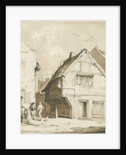 Stafford - Little Church Lane: sepia drawing, nd [c 1837] by Thomas Peploe Wood