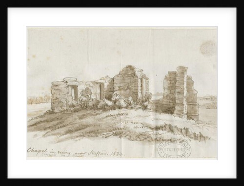 Stafford - Creswell Chapel: pen and wash drawing, 1824 by School English