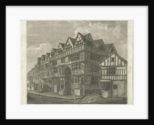 Stafford - Ancient 'High House': engraving by School English