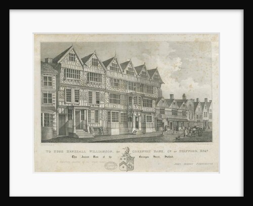 Stafford - Ancient 'High House': lithograph by John Robert Fernyhough