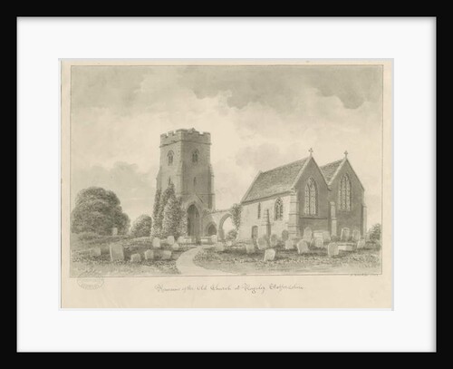 Rugeley Church: sepia drawing, 1842 by John Buckler
