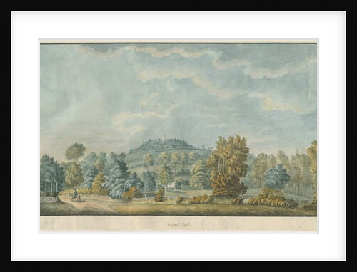 Castle Church - Castle Hill: water colour painting by School English