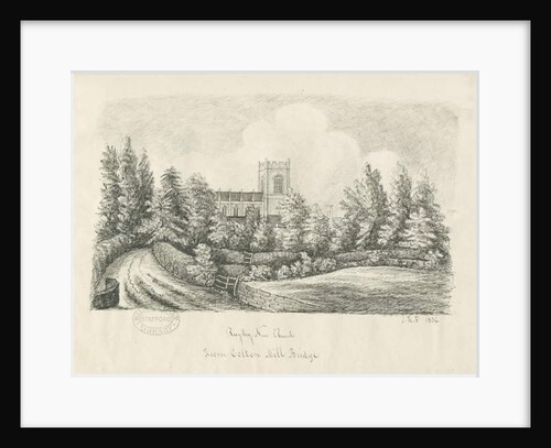 Rugeley Church: pen and ink drawing, 1836 by John Robert Fernyhough