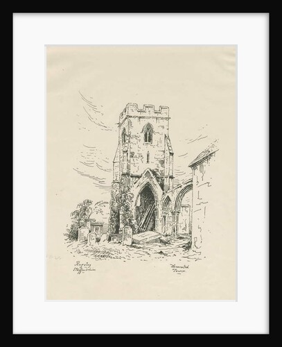 Rugeley Church: pen and ink drawing, nd [1817-1845] by School English