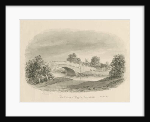 Rugeley Town - Bridge: sepia drawing, 1842 by John Buckler