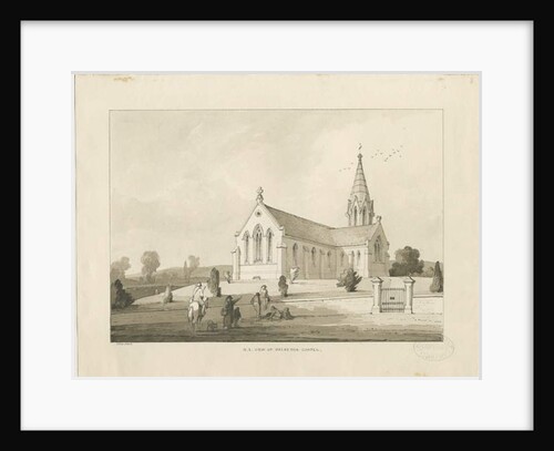 Brereton Chapel: [St. Michael''s Church, Brereton] wash drawing, 1838 by Thomas Peploe Wood