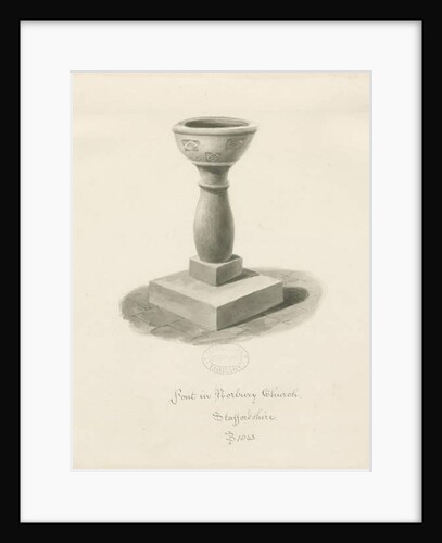 Font in Norbury Church by John Buckler