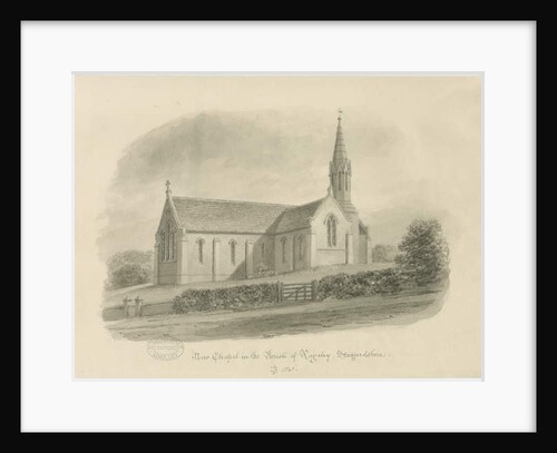 Rugeley - Brereton Chapel: [St. Michaels Church, Brereton] sepia wash drawing, 1841 by John Buckler